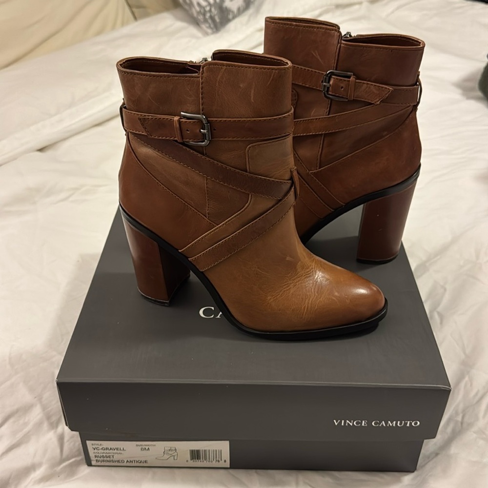 Vince Camuto Gravell leather brown boots